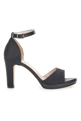 Pittarello Love 672 schwarze Satin-Sandalen mit Absatz