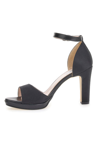 Pittarello Love 672 schwarze Satin-Sandalen mit Absatz
