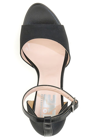 Pittarello Love 672 schwarze Satin-Sandalen mit Absatz