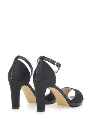 Pittarello Love 672 schwarze Satin-Sandalen mit Absatz