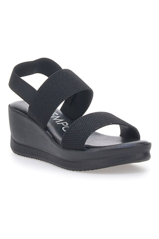 Mio Tempo 3088 Schwarze Plateausandalen
