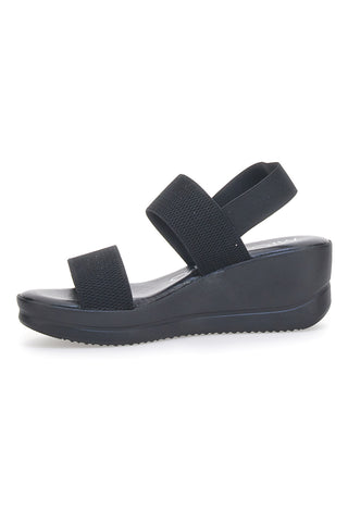 Mio Tempo 3088 Schwarze Plateausandalen