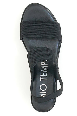 Mio Tempo 3088 Schwarze Plateausandalen