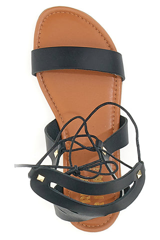 Prima Riga 402 Schnürsandalen Schwarz