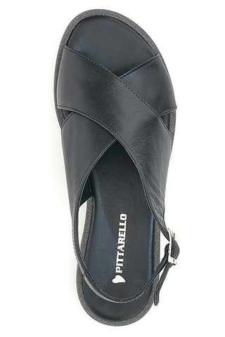 Pittarello Sandalen 1613802 Schwarzes Echtleder