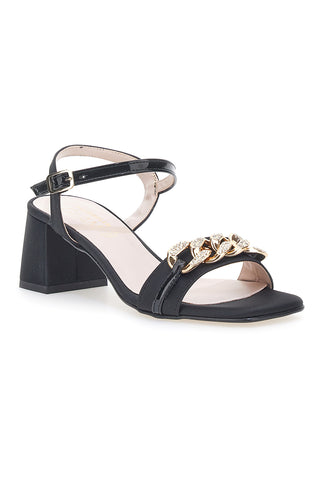 Pittarello Glam Sandaletten 3412 Schwarzer Satin