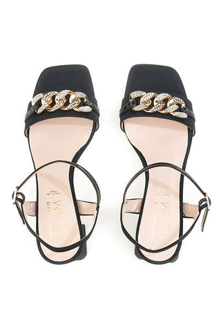 Pittarello Glam Sandaletten 3412 Schwarzer Satin