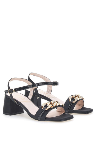 Pittarello Glam Sandaletten 3412 Schwarzer Satin