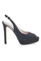 Pittarello Glam 1164 Slingback-Pumps aus schwarzem Satin