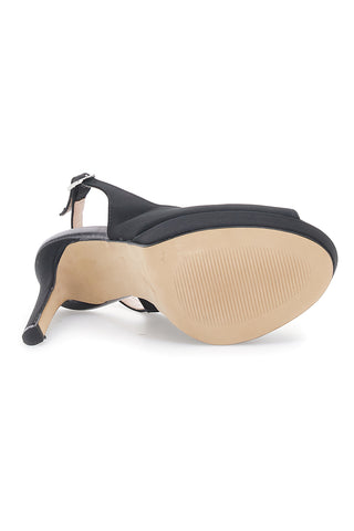 Pittarello Glam 1164 Slingback-Pumps aus schwarzem Satin