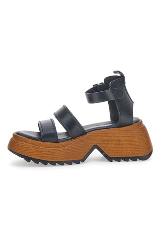 Plateausandalen Pittarello 5574 Schwarzes Echtleder