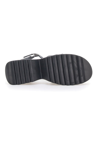 Plateausandalen Pittarello 5574 Schwarzes Echtleder