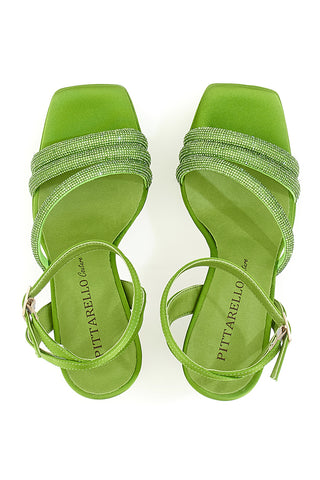 Sandali Plateau Pittarello Couture 120 Pistacchio Raso