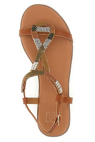 Flache Sandalen Mon Dieu 20207 Cognac