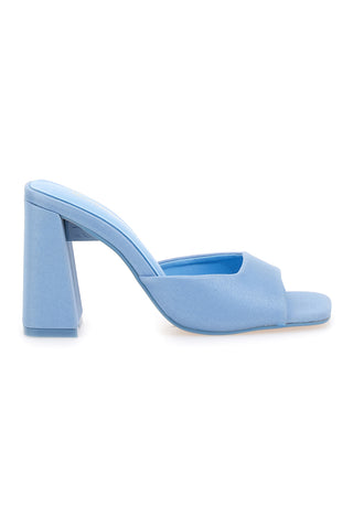 Renato Balestra 67305 blaue Pantoletten mit Blockabsatz