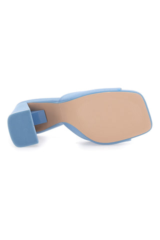 Renato Balestra 67305 blaue Pantoletten mit Blockabsatz