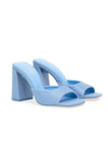 Renato Balestra 67305 blaue Pantoletten mit Blockabsatz