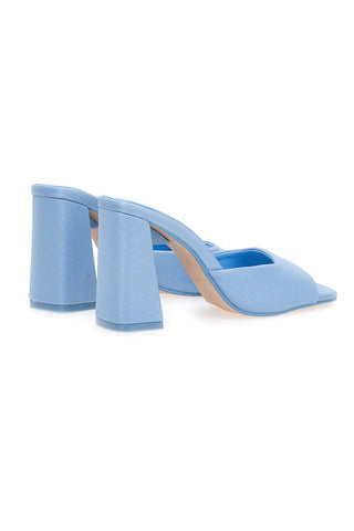 Renato Balestra 67305 blaue Pantoletten mit Blockabsatz