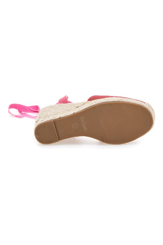 Campesine zeppa espadrillas rosa con lacci alla caviglia Renato Balestra 3804