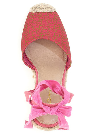 Campesine zeppa espadrillas rosa con lacci alla caviglia Renato Balestra 3804
