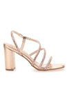 Roségoldene Sandalen mit Riemen und glänzenden Details The First 255