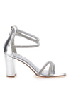 Sandali Argento Con Tacco Alto e Strass The First 254