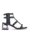 Schwarze Sandalen mit Nieten The First 206