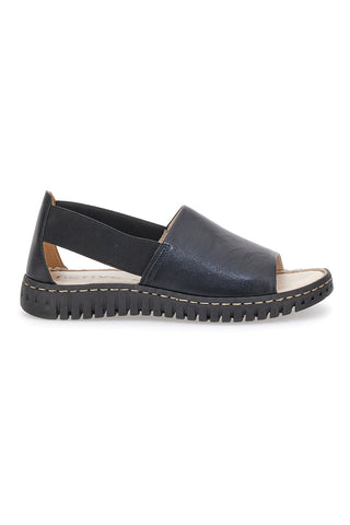 Schwarze Ledersandale mit seitlichen Gummibändern Pittarello Active 2401