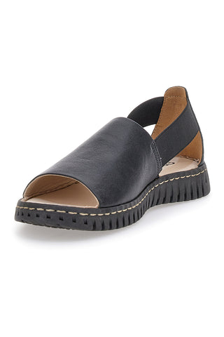 Sandalo nero in pelle con elastici latelali Pittarello Active 2401