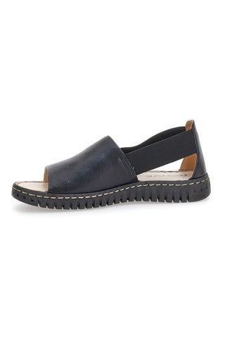 Sandalo nero in pelle con elastici latelali Pittarello Active 2401