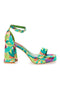 Sandali Verdi Con Fantasia Floreale Tacco 9,5 cm BettyFlowers 201