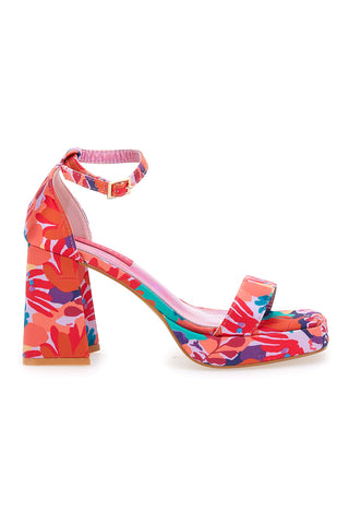 Bettyflowers 201 Sandalen mit Blockabsatz und Blumenmuster