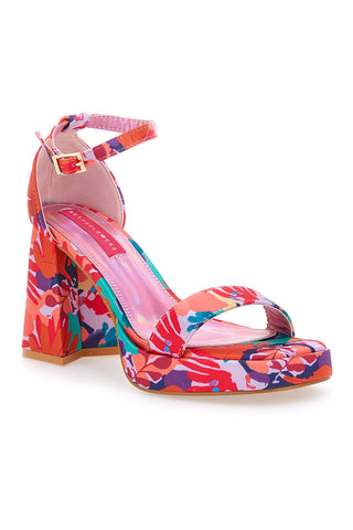Bettyflowers 201 Sandalen mit Blockabsatz und Blumenmuster