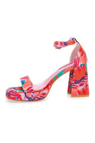 Bettyflowers 201 Sandalen mit Blockabsatz und Blumenmuster