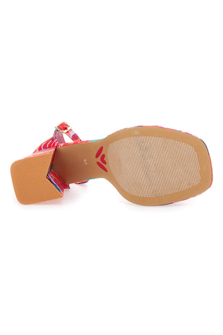 Bettyflowers 201 Sandalen mit Blockabsatz und Blumenmuster