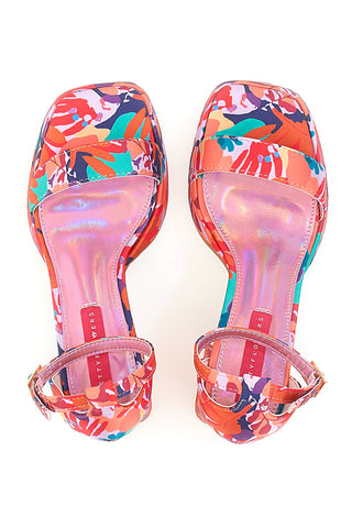 Bettyflowers 201 Sandalen mit Blockabsatz und Blumenmuster
