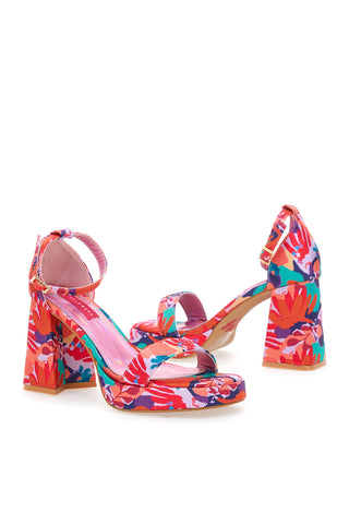 Bettyflowers 201 Sandalen mit Blockabsatz und Blumenmuster