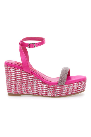 Fuchsia-Sandalen mit Riemen und Keilabsatz 10 cm Bettyflowers 1402