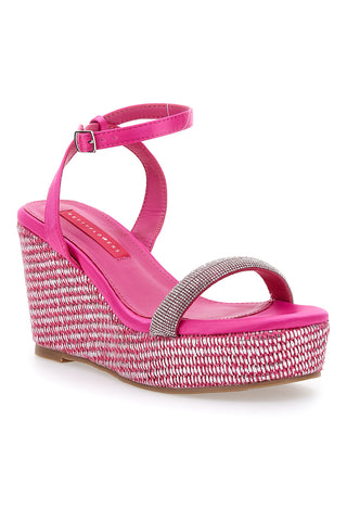 Fuchsia-Sandalen mit Riemen und Keilabsatz 10 cm Bettyflowers 1402