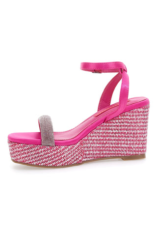 Fuchsia-Sandalen mit Riemen und Keilabsatz 10 cm Bettyflowers 1402