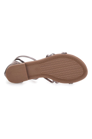 Sandali Bronzo Con Suola Flat The First Chic 1211