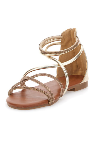 Goldene flache Sandale THE FIRST CHIC 5432