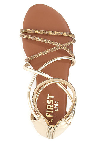 Goldene flache Sandale THE FIRST CHIC 5432