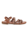 Cognacfarbene Sandalen mit Zöpfen The First Chic 003