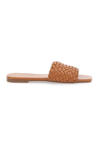 Ciabatte Flat Cognac Con Fascia Incrociata Mon Dieu 5410