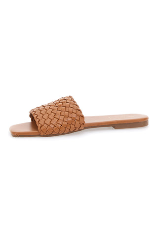 Ciabatte Flat Cognac Con Fascia Incrociata Mon Dieu 5410