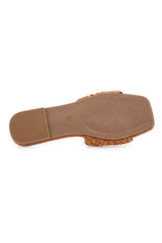 Ciabatte Flat Cognac Con Fascia Incrociata Mon Dieu 5410