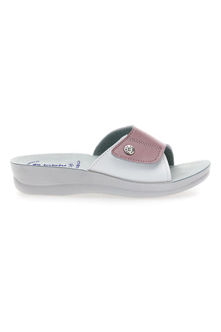 Ciabatte Rosa e Bianche Con Strappo in Velcro Inblu 61 Vr