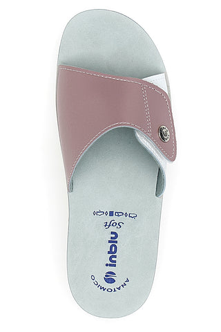 Ciabatte Rosa e Bianche Con Strappo in Velcro Inblu 61 Vr