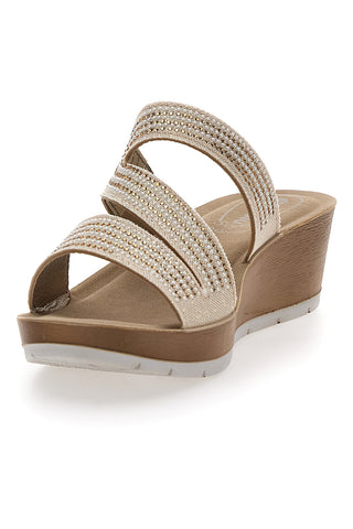 Ciabatte Platino con Zeppa e Strass Inblu 18 RN